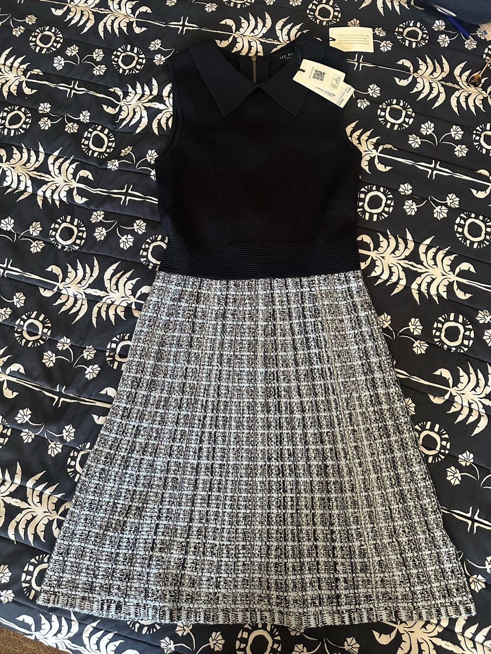 Ted Baker Diveena knit bodice shift dress in size 1 #tedbaker #plaid